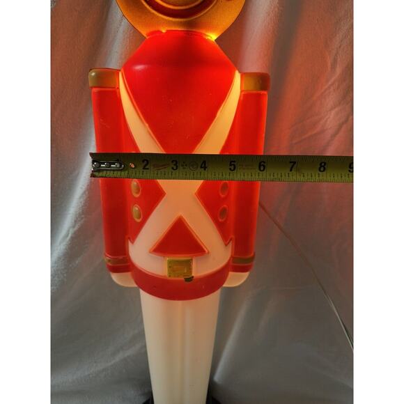 Vtg LightUp AA Toy Soldier Christmas Decoration Nutcracker Style LG 3ft BlowMold - Picture 10 of 15